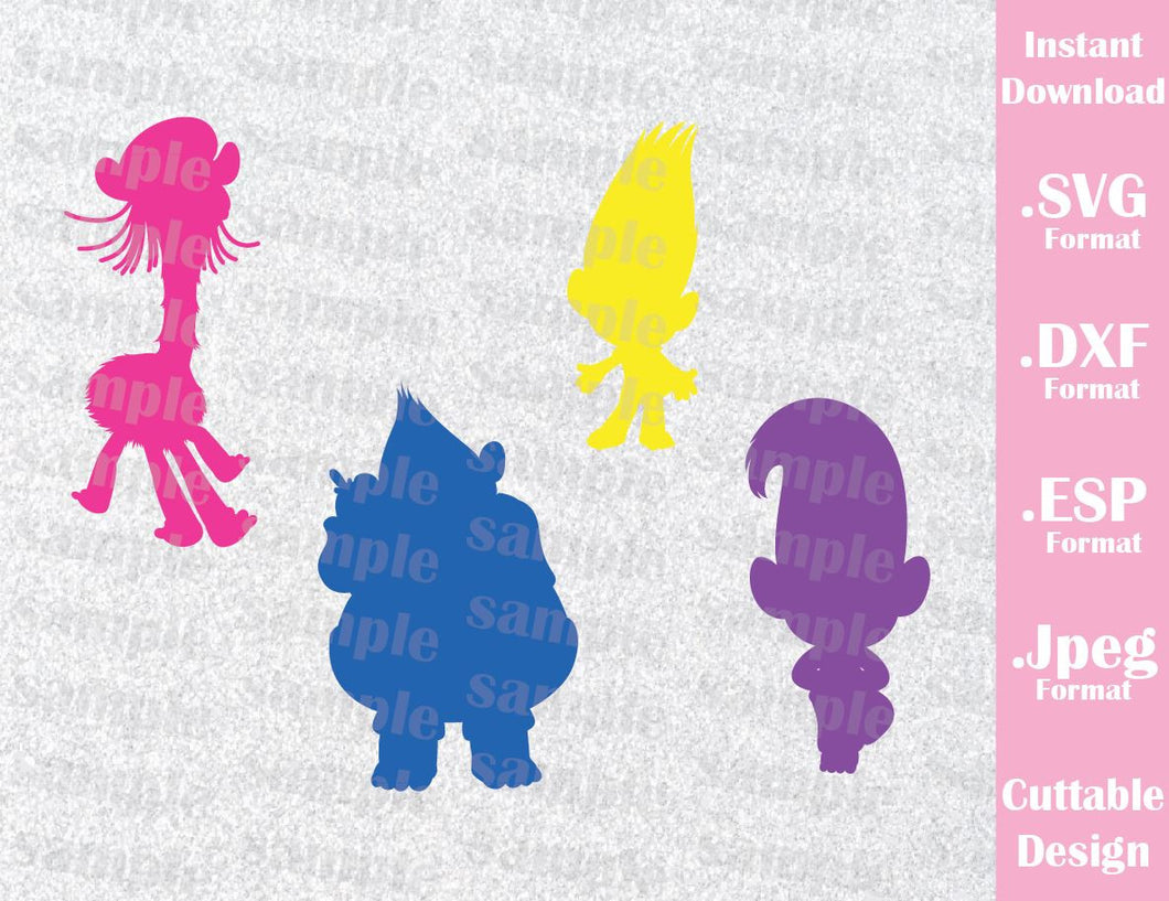 Download Trolls Movie Kids Characters Cutting File in SVG, ESP, DXF ...