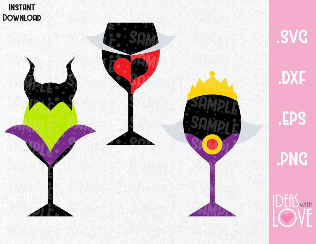 Download Villains Wine Cup Bundle, Maleficen, Queen of Hearts and ...