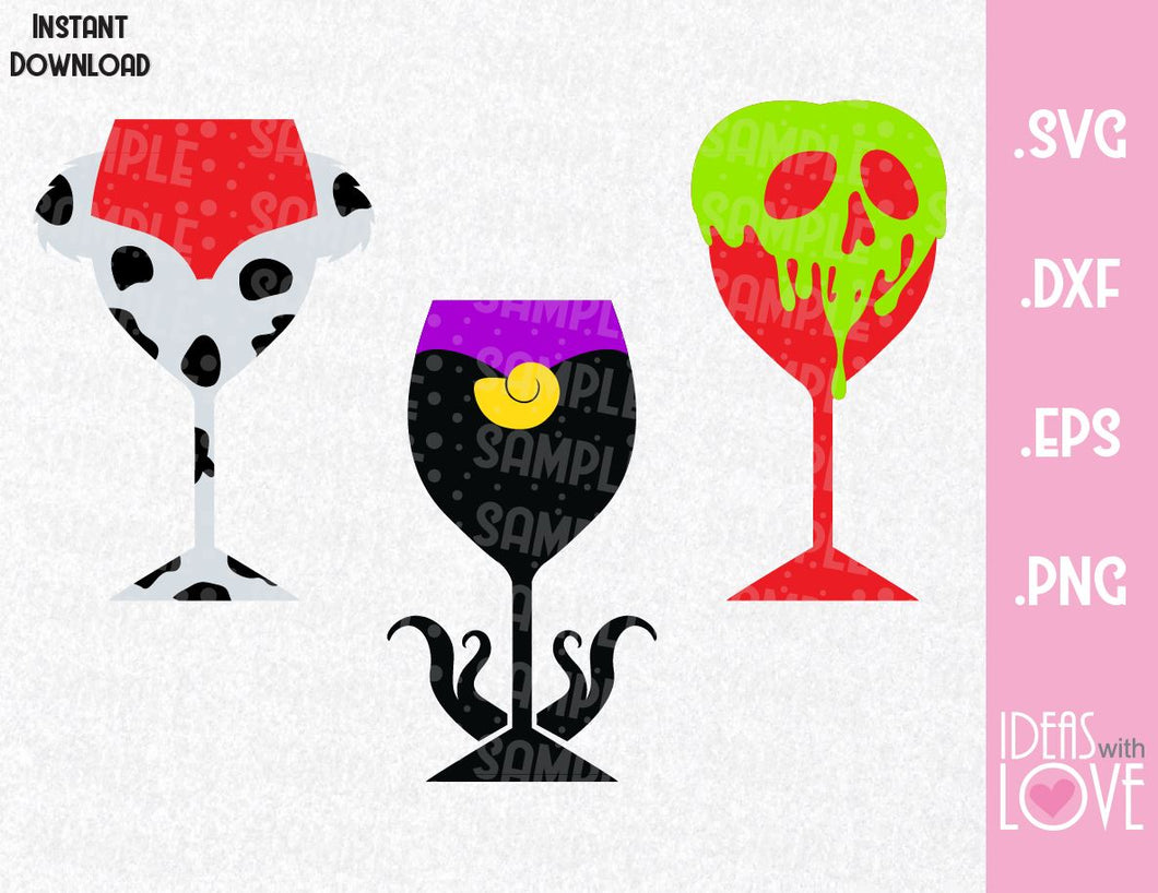 Villains Wine Cup Bundle Ursula Cruella And Poison Apple Disney Insp Ideas With Love