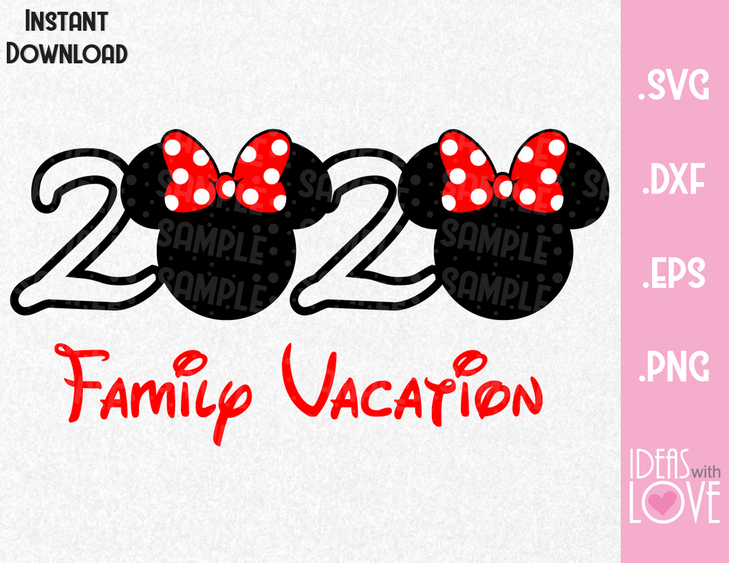 Download Minnie Ears 2020 Disney Vacation Inspired SVG, EPS, DXF ...