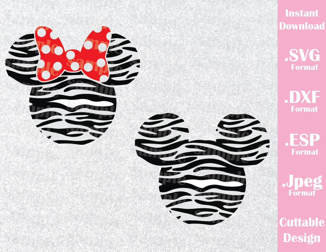 Animal Kingdom Mickey and Minnie Ears Animal Print Inspired Cutting Fi - Ideas with love