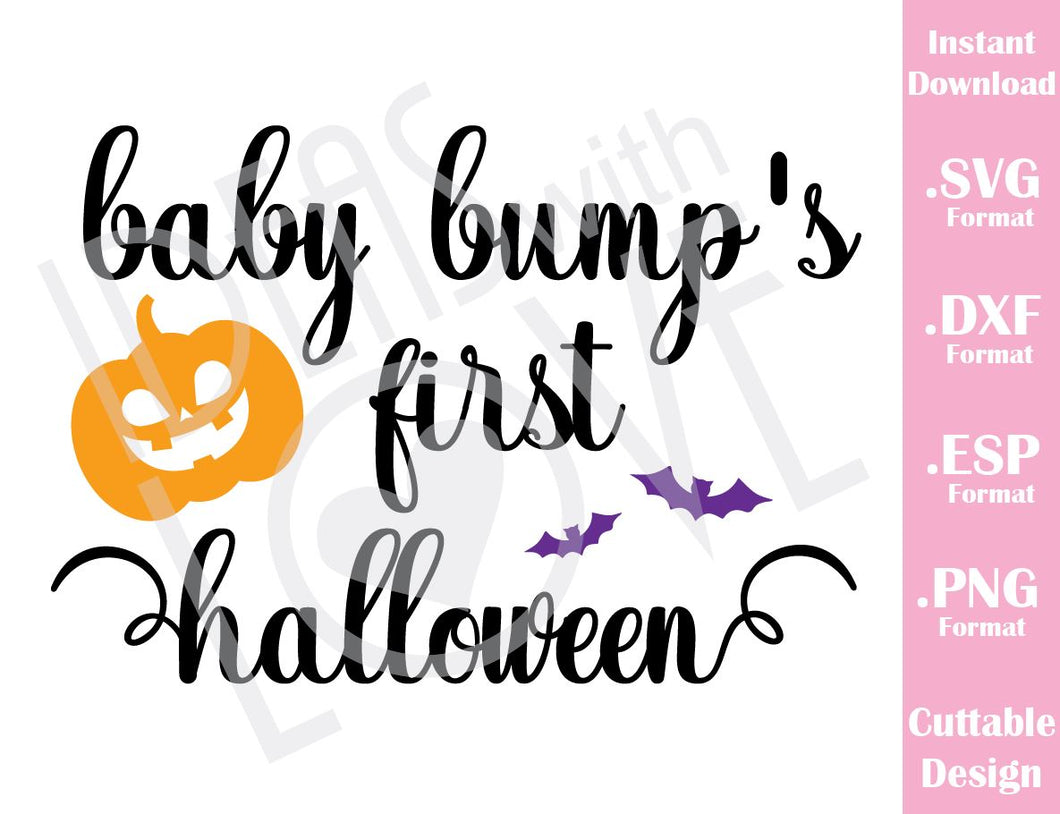 Mommy Baby Bump First Halloween Baby Kids Cutting File In Svg Esp Dxf And Png Format For Cricut And Silhouette