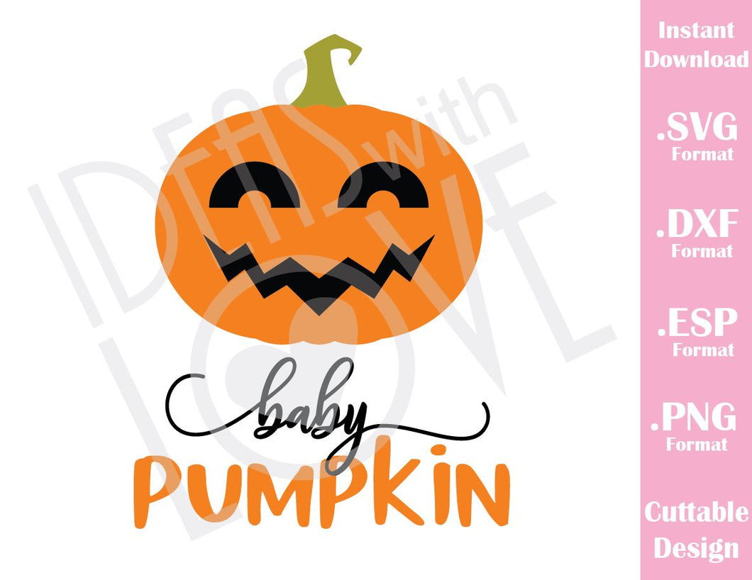 Download My First Halloween Baby Pumpkin Cutting File in SVG, ESP ...