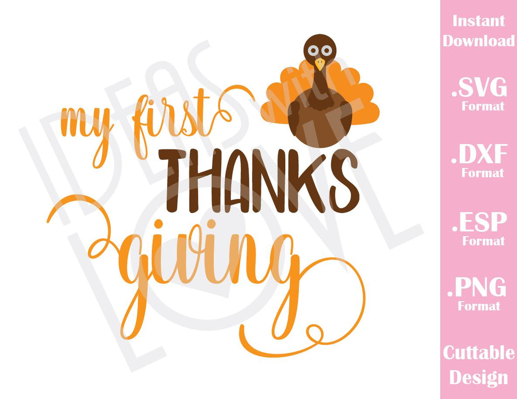 Download My First thanksgiving Turkey Fall Baby Kids Cutting File ...