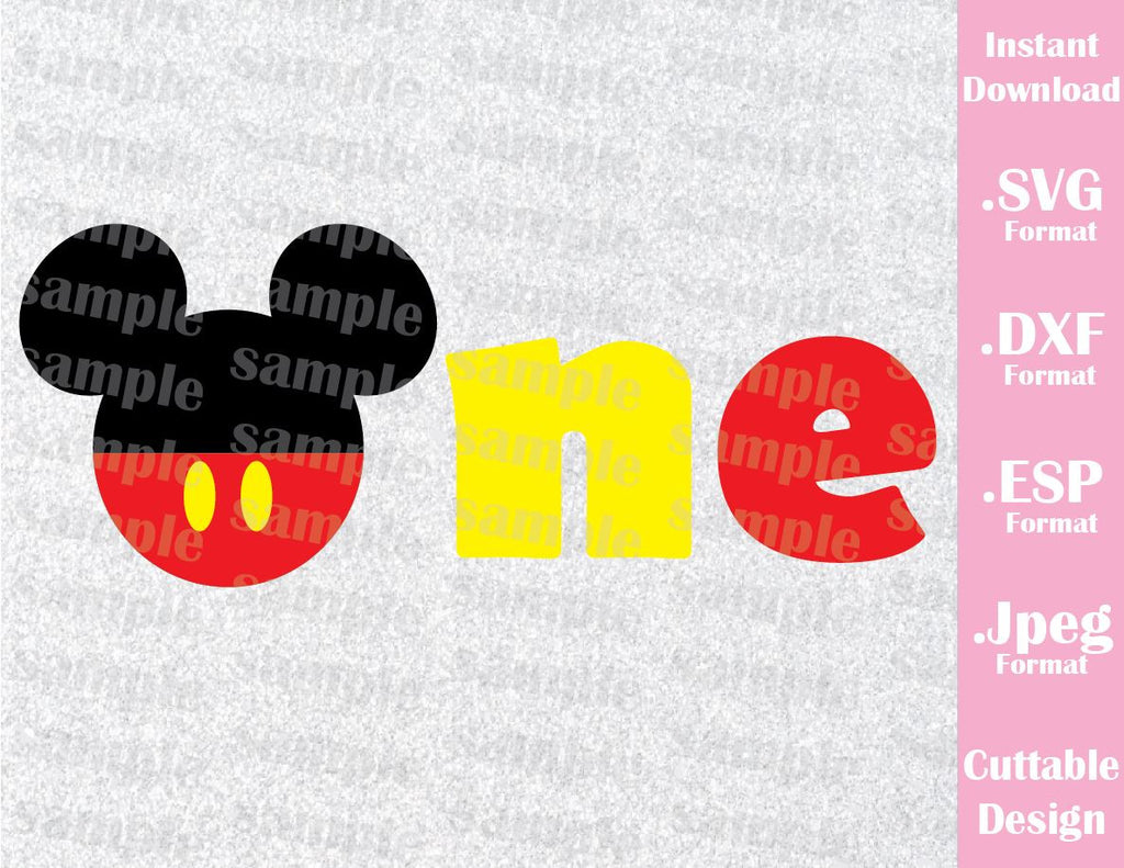 Download Mickey Ears One Birthday Boy Inspired Cutting File in SVG ...