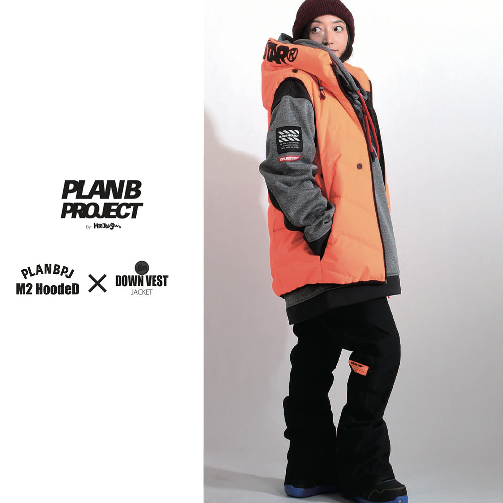PLANB PROJECT Down Vest Jacket-Burning Orange_image2