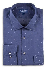 Navy blue shirt spots