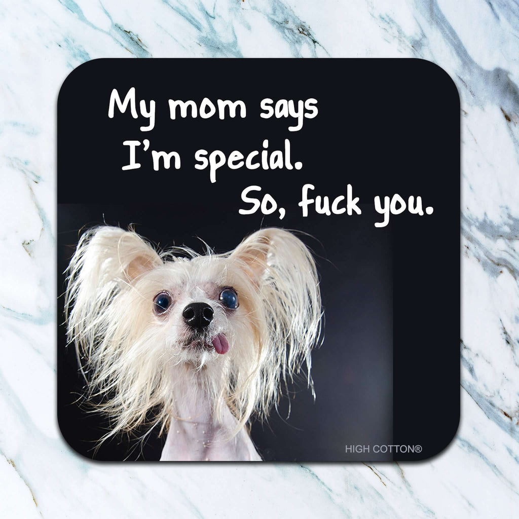 Inhale the Good Shit (yoga dog) Funny Coaster