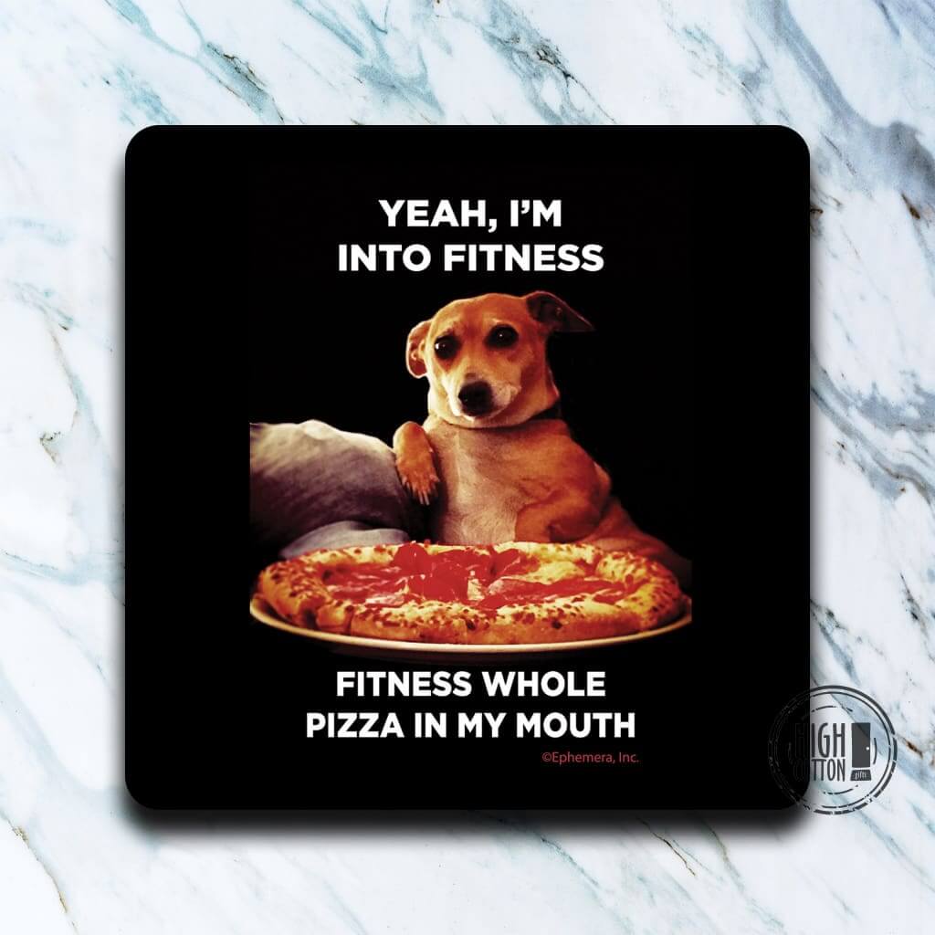 Inhale the Good Shit (yoga dog) Funny Coaster