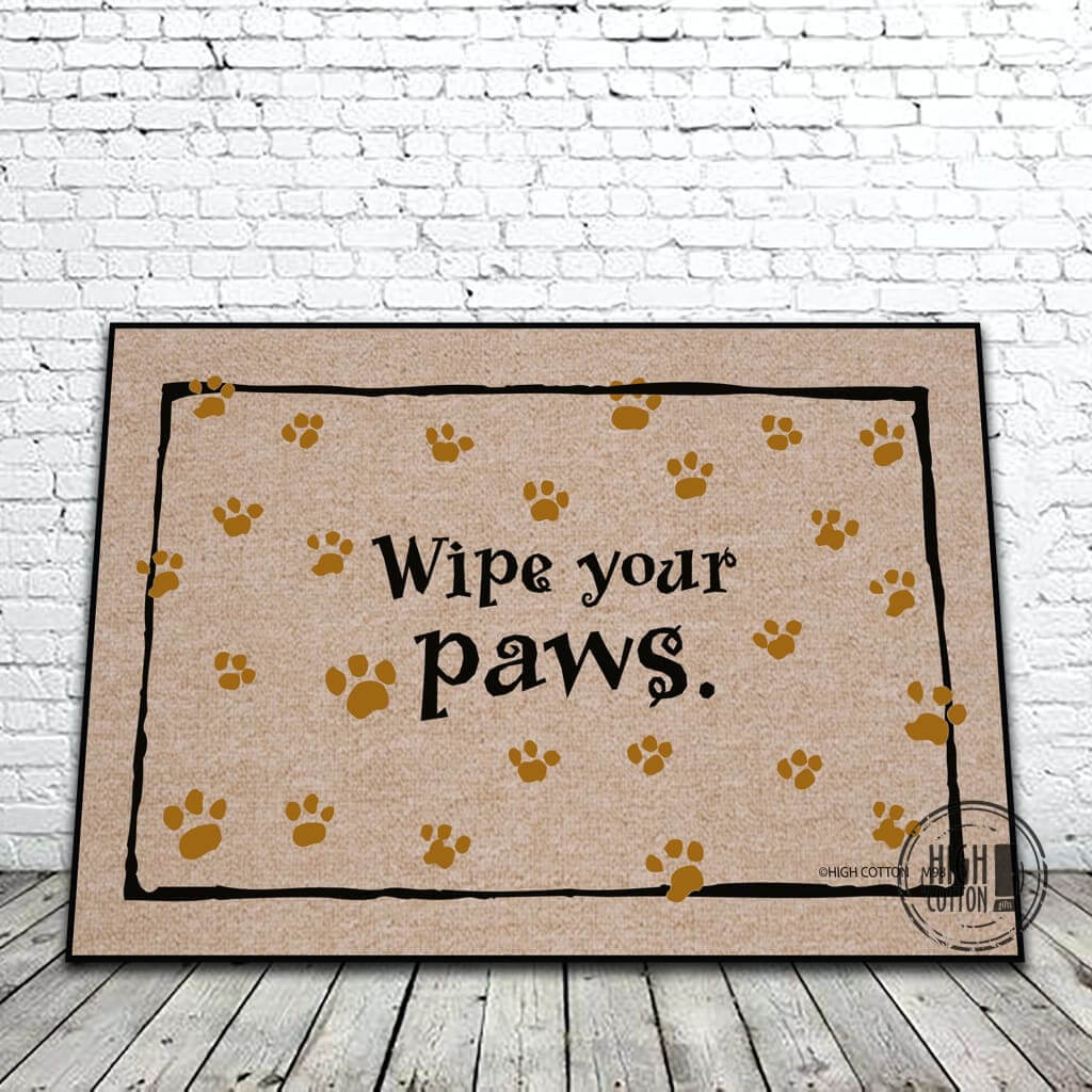 Peace Love Muddy Paws fun doormat