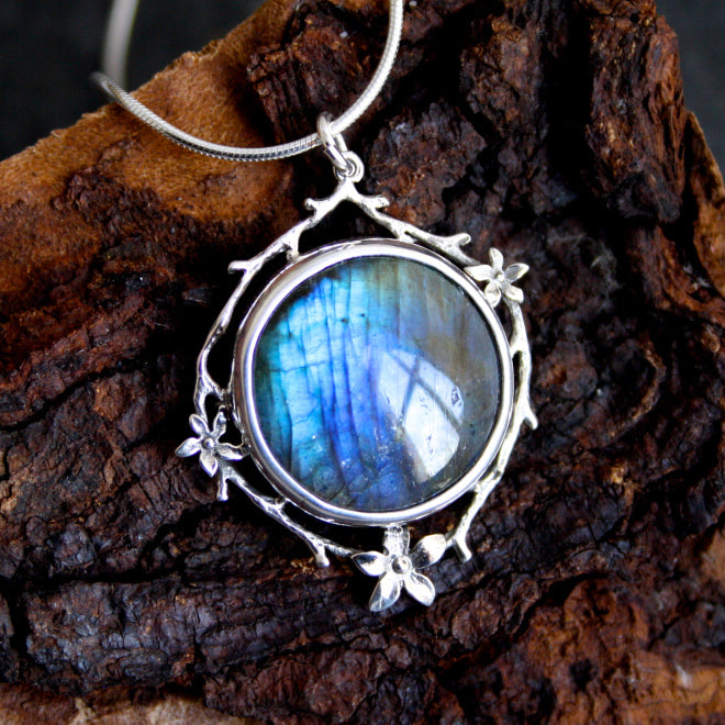 "Forget me not" with Labradorite $195