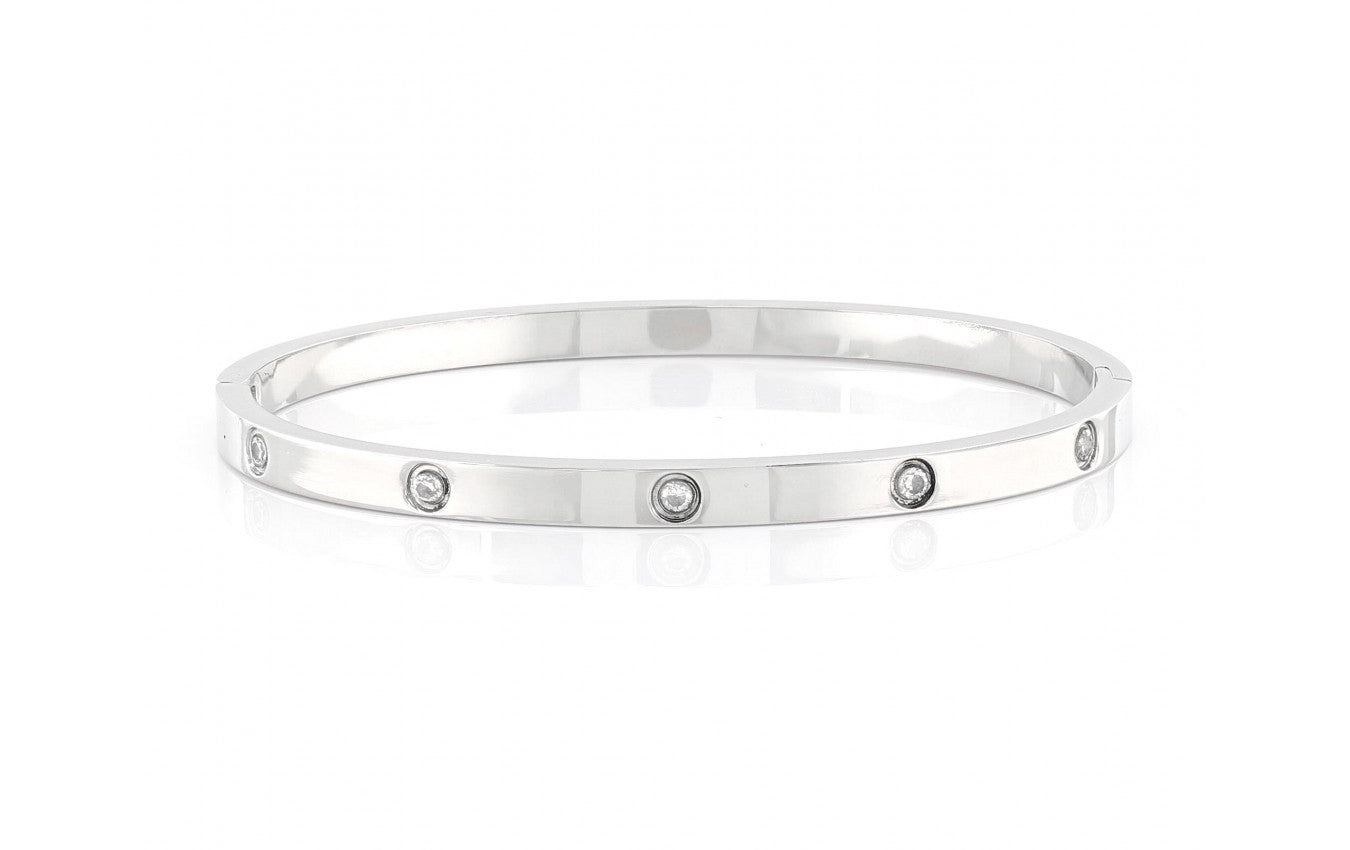 Scattered cz skinny bangle - CZBB9999Y CZBB9999W