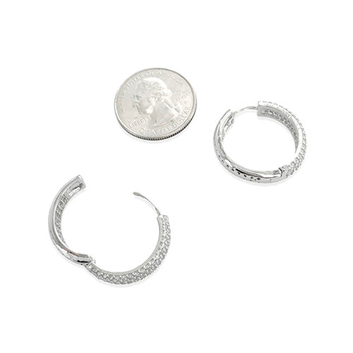 Pave Hoop Earrings - CZEB5000Y CZEB5000W