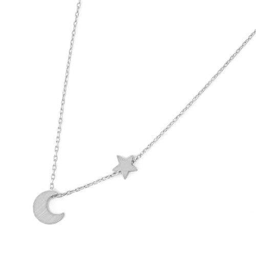 Moon and Star Necklace - CZPB5000Y CZPB5000W