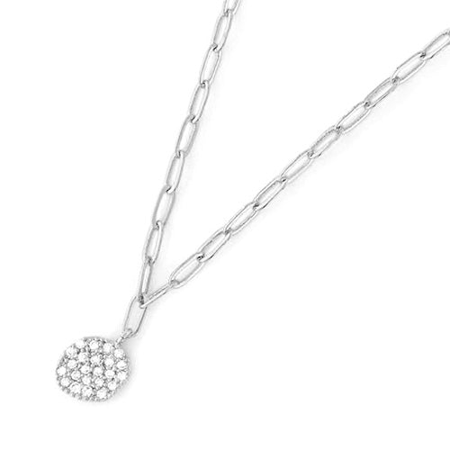 Circle Pave  Necklace - CZPB5006Y CZPB5006W