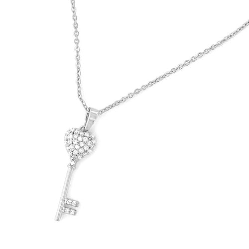 Heart Key Necklace - CZPB5010Y CZPB5010W