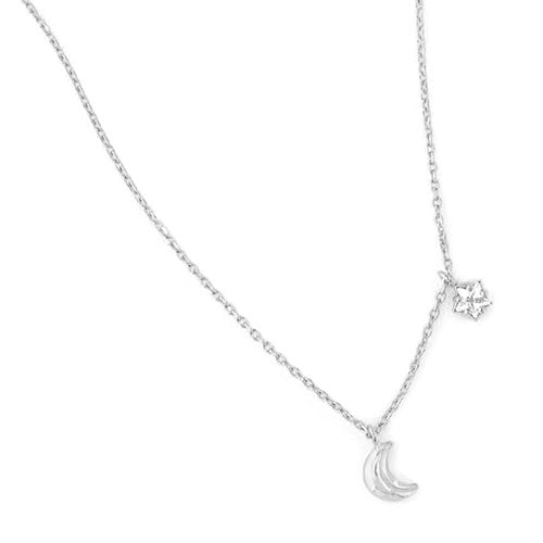 Moon and Star Necklace - CZPB5013Y CZPB5013W