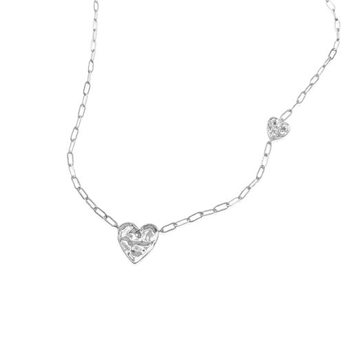 Hammered Hearts Necklace - CZPB5029Y CZPB5029W