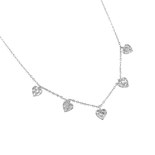Hammered Hearts Necklace - CZPB5032Y CZPB5032W