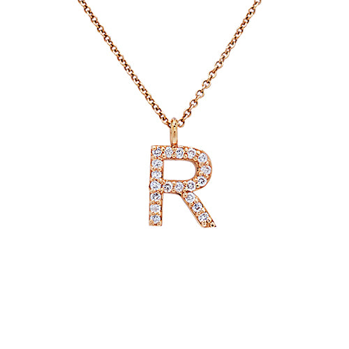 Personalized Three Letter Script Monogram Pendant Cubic Zirconia Pave  Diamond Look Necklace - Large 1.75 Inch