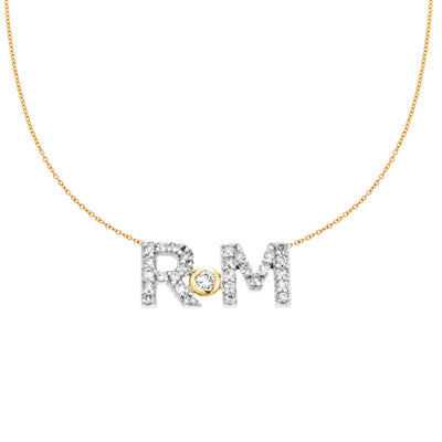 Sterling Silver Custom Initials Necklace (Silver)