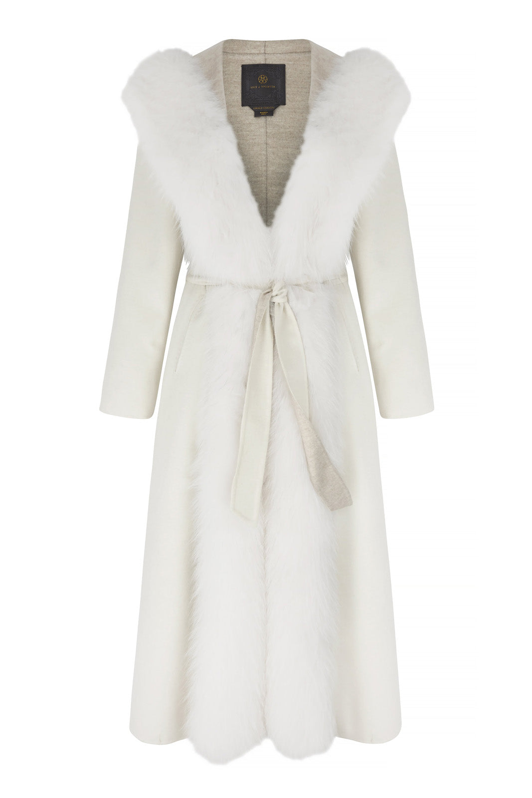 white fur collar coat