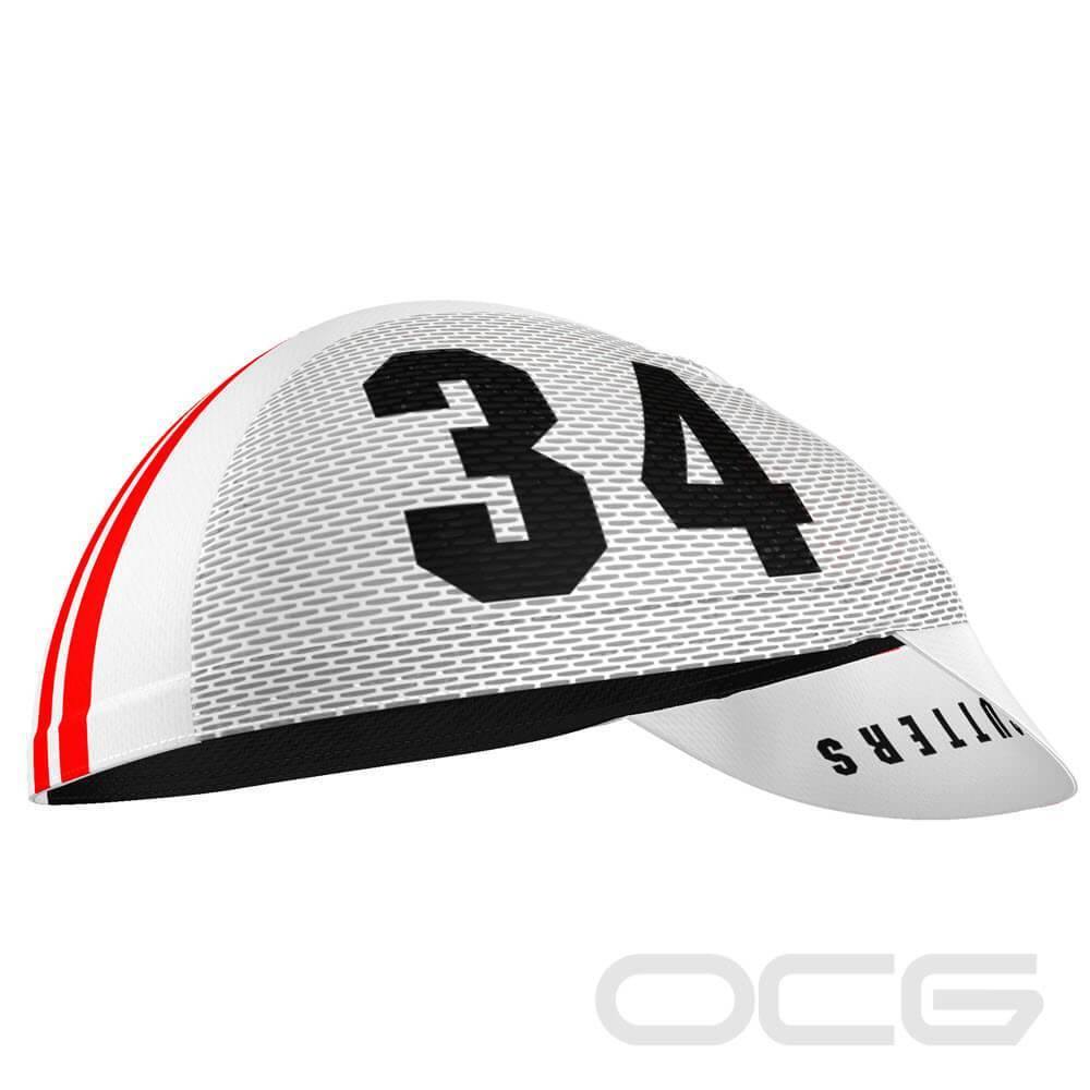 white cycling cap