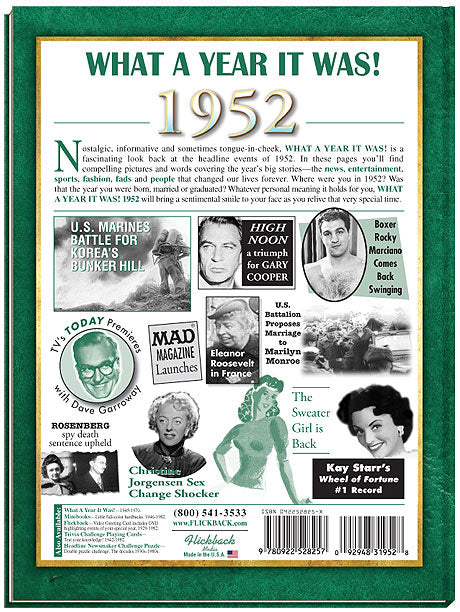 1952 What a Year It Was!: Great Birthday or Anniversary Gift - Coffee