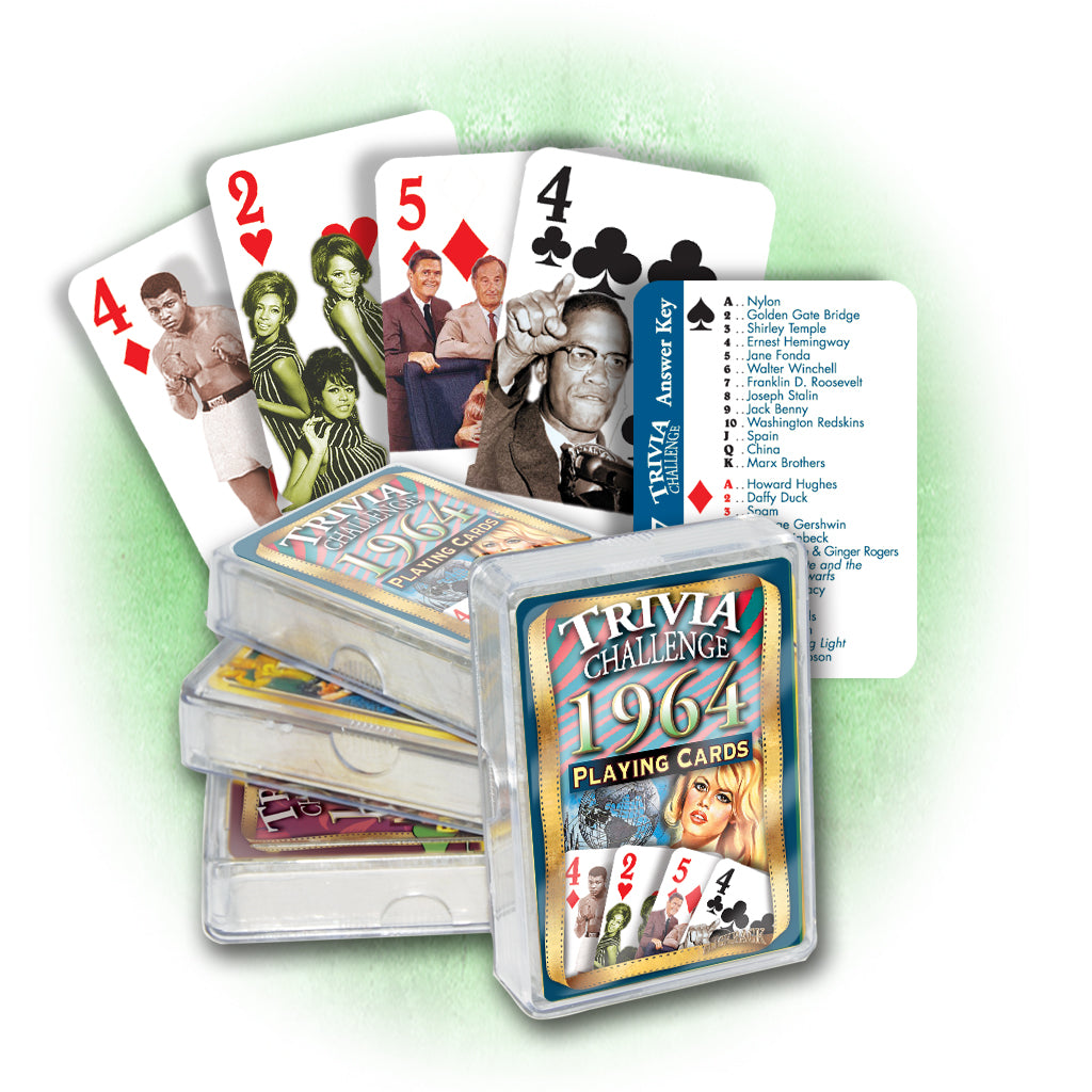 1964 Trivia Challenge Playing Cards Birthday Or Anniversary Gift Flickback Media