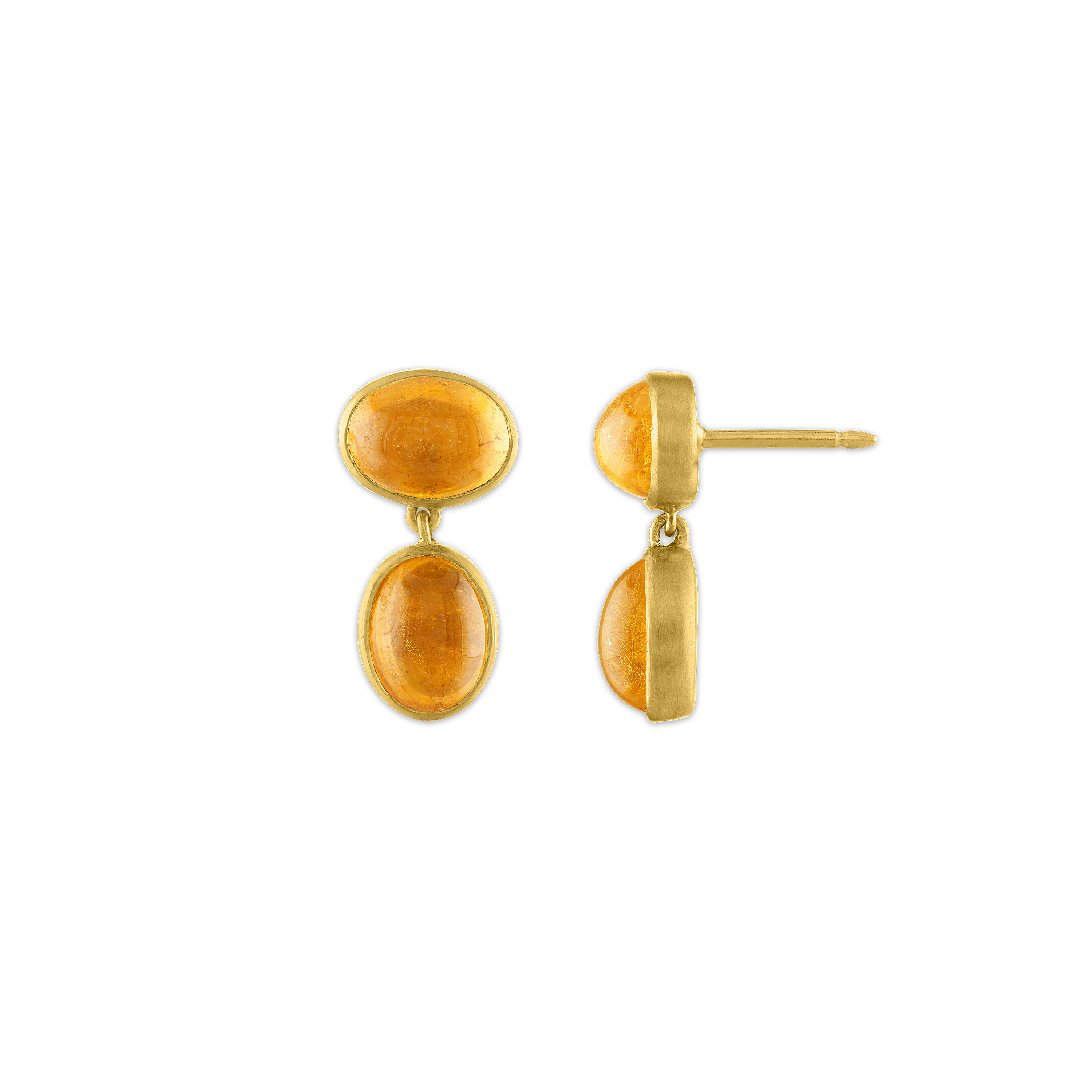 Small Mandarin Garnet Amphora Earrings