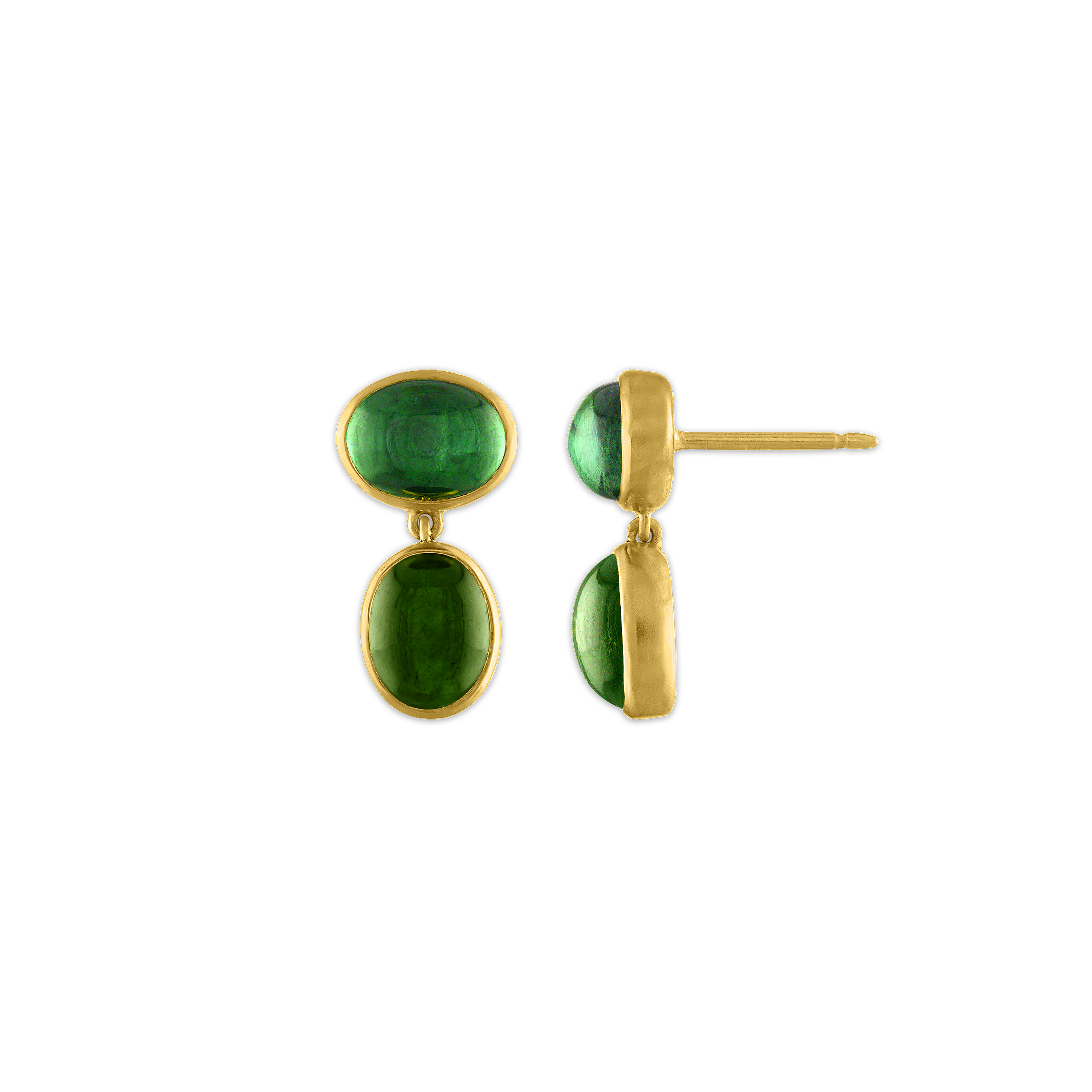 Small Green Tourmaline Amphora Earrings