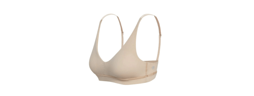 A photo of the biscotti Bleuet Iris Soft Cup Bra, designed in sustainable TENCEL™ Modal fibers. Image from <a href="https://bleuetgirl.com/collections/organic-sustainable-bras/products/iris-soft-cup-bra?variant=38089666560200" target="_blank">Bleuet</a>.