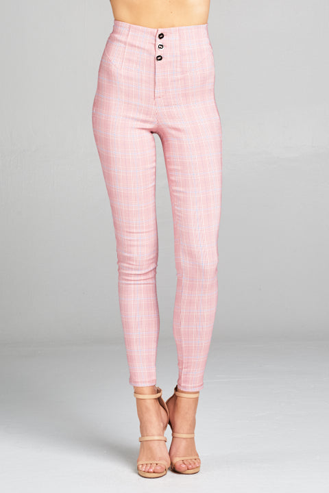 plaid pants high waisted