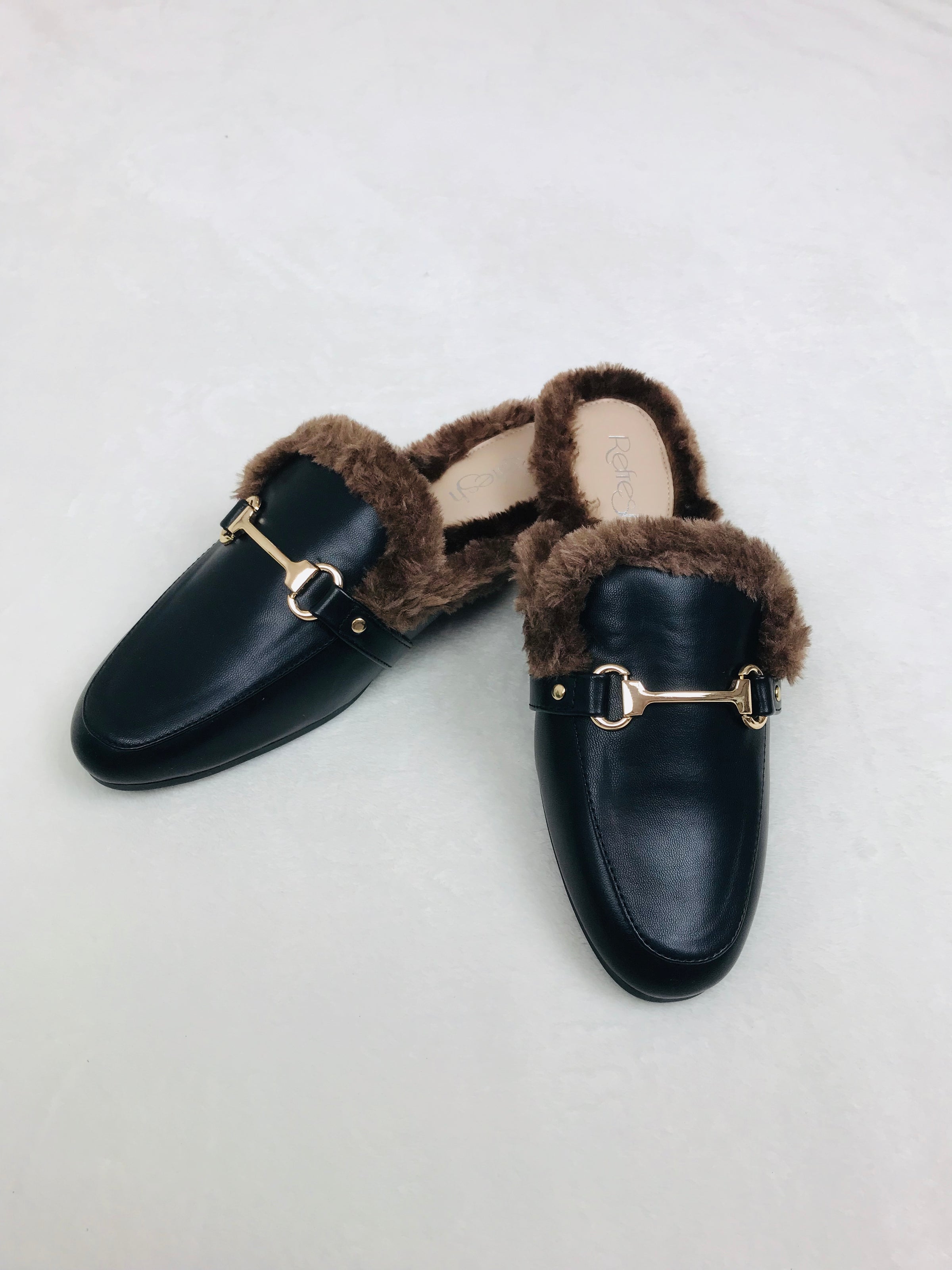 furry slip on shoes