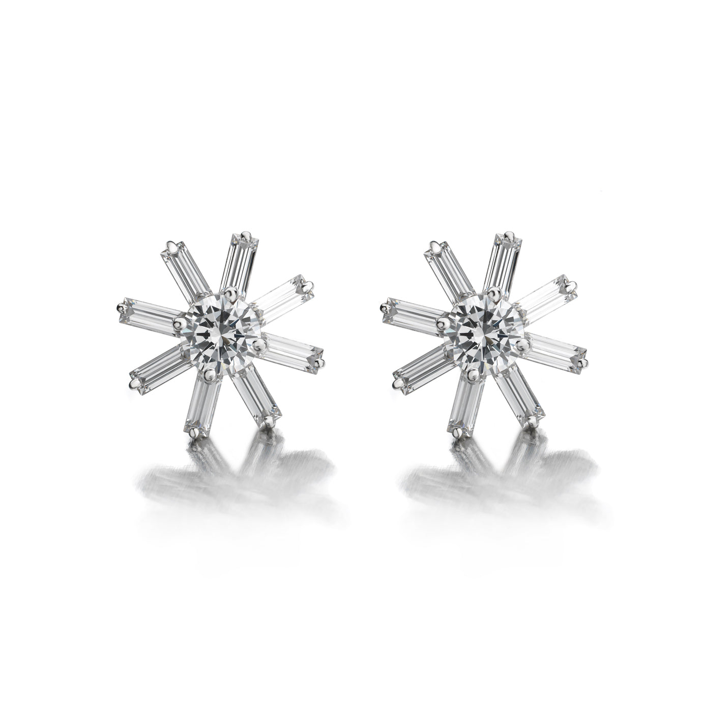 - Snowflake Diamond Lever Back Earrings -