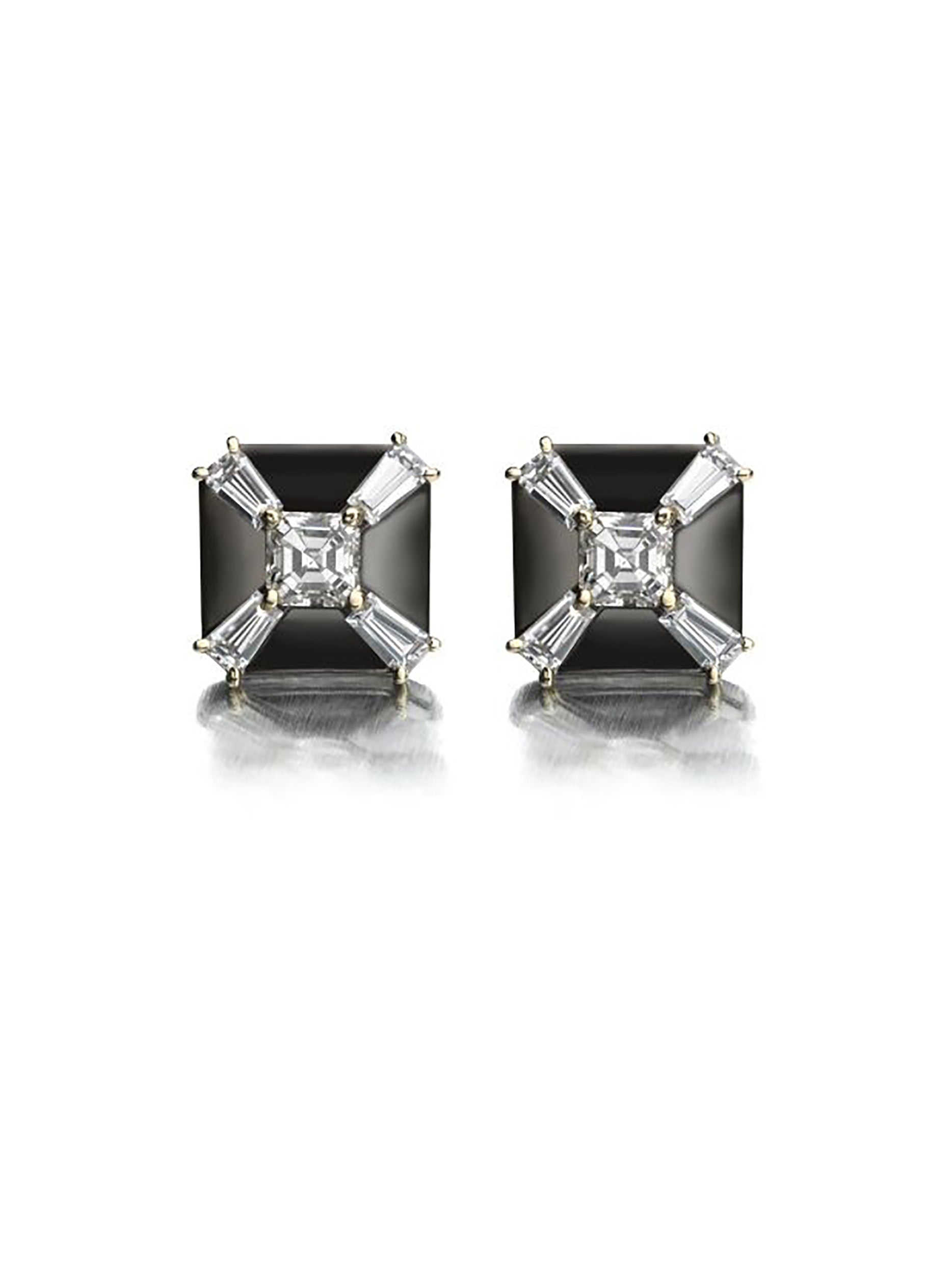 Petite Deco Stud Diamond Earrings – mariacanale