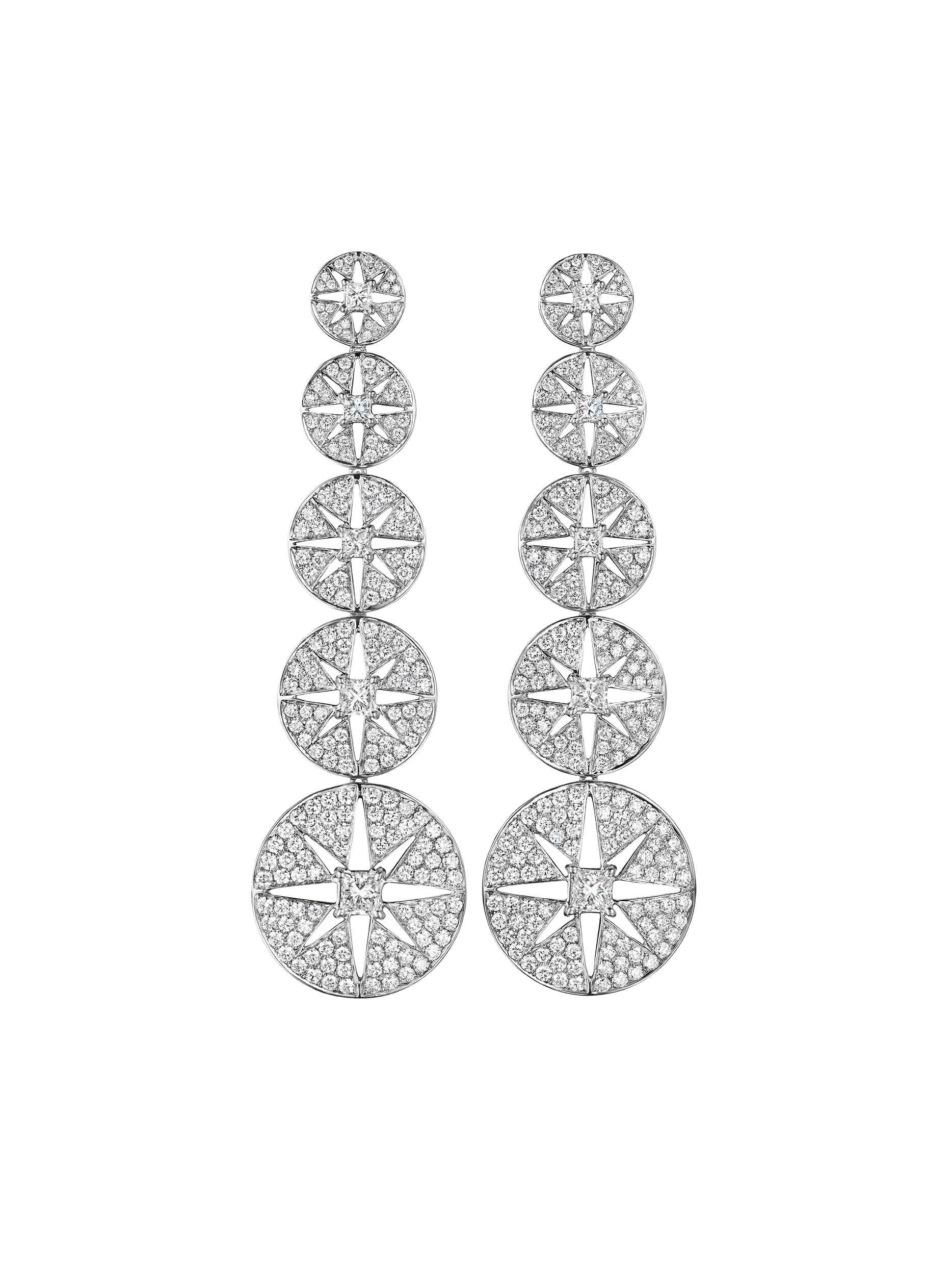 - Starburst Graduated Drop Earrings -