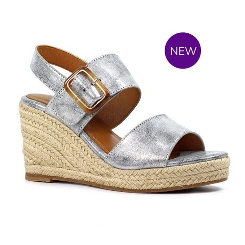JLH507 - 'Rochester' Metallic Silver Wedge Sandal