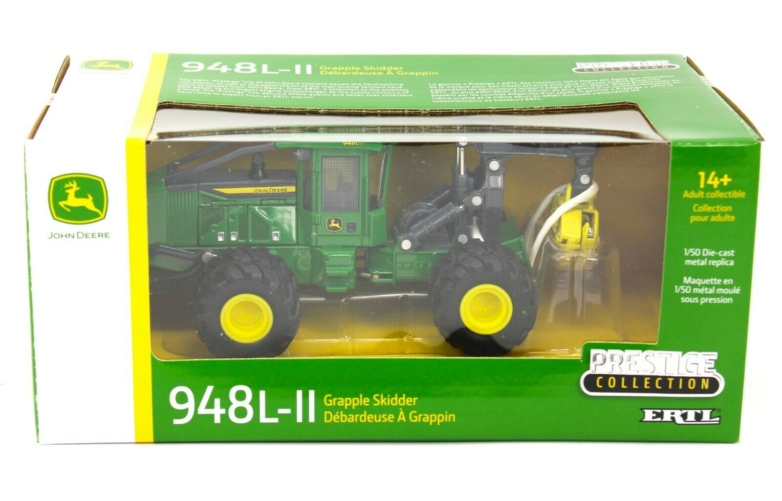 NEW! 1:50 ERTL *JOHN DEERE* 948L-II Grapple LOG SKIDDER w/DUALS *PRESTIGE* NIB
