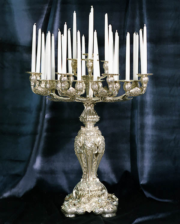 Tiffany & Co., One of a Pair of 29-light Silver Candelabra, c. 1878, Part of the "Mackay Service"