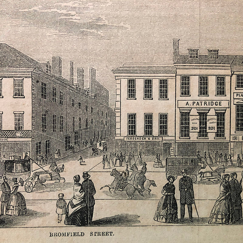 Fessenden & Brother shop, 205 Washington Street, Boston, in 1853 from Gleason's Pictorial May 14, 1853.
