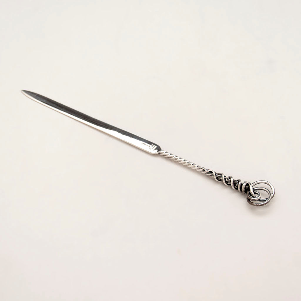 Shiebler Antique Sterling Silver Twisted Wire Letter Opener, NYC, c. 1880s