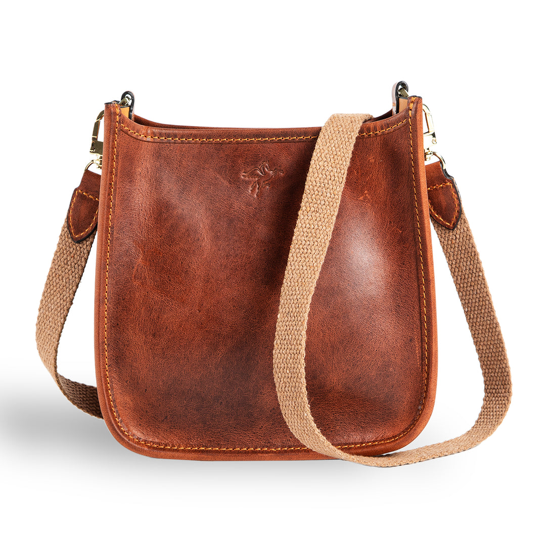 S brick leather hobo bag