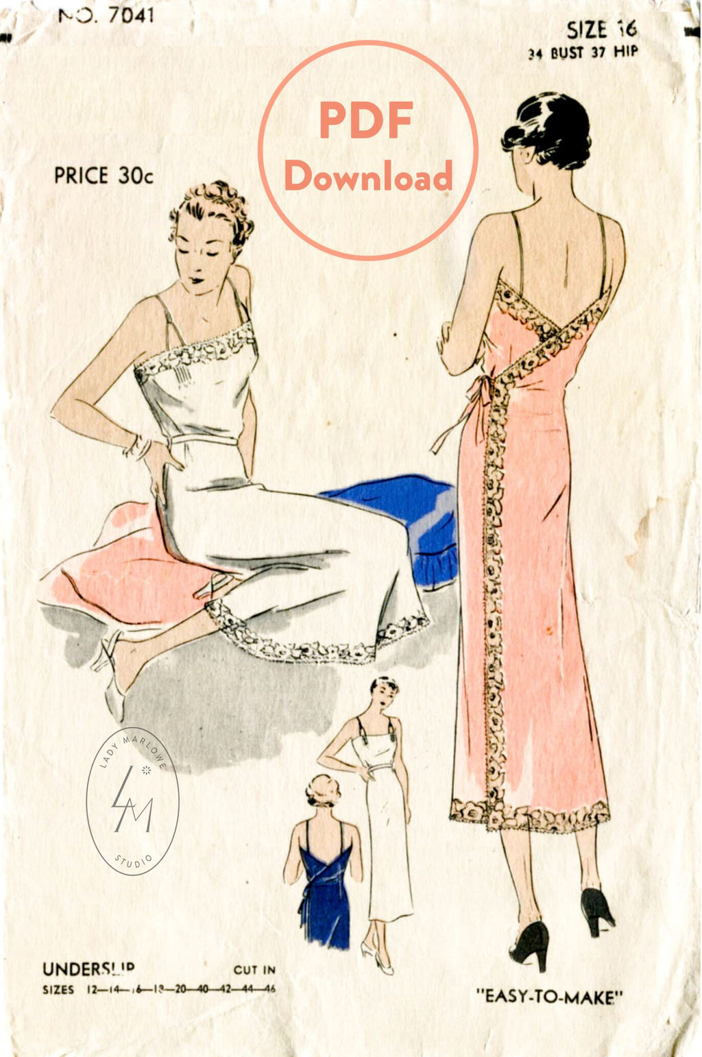 1930s slip dress