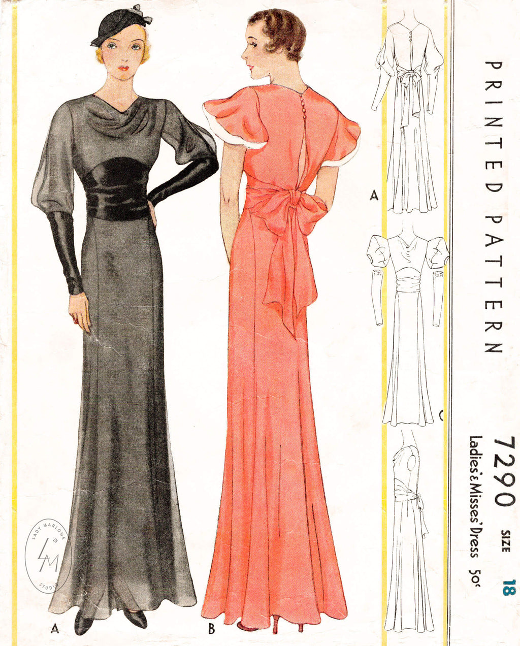 1930's evening gowns