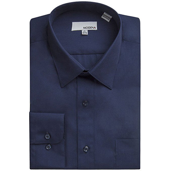 Modena Long Sleeve Dress Shirt - Navy – Mr. Z's Big & Tall
