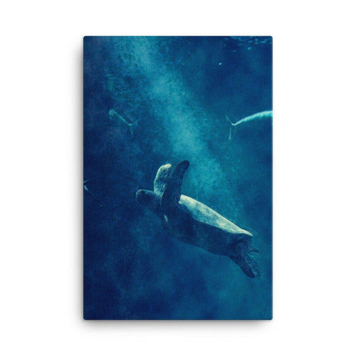 Turtles Underwater Swimming Poster Wall Art Watercolor - Posters For B – Caffeinemugs