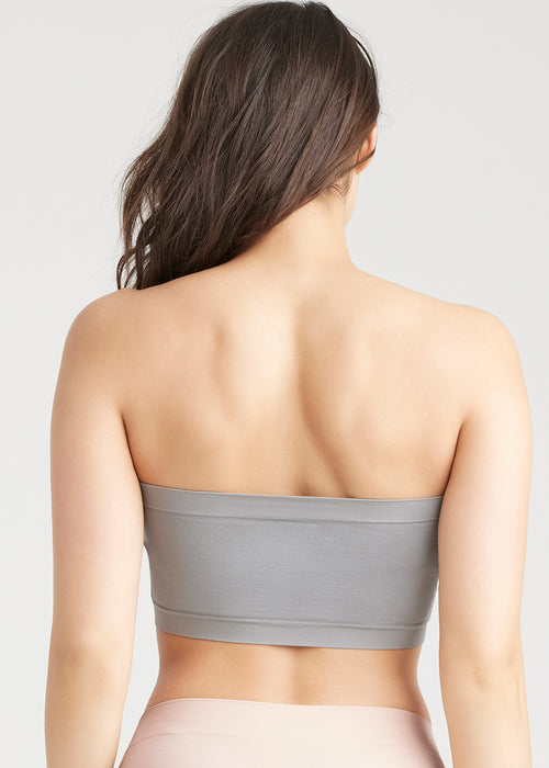 Ultimate Lifter Stretch Strapless Bra, Women's Seamless Bandeau Crop Tube  Top Bra Strapless Padded Bralette (Color : Black+Beige, Size : 4X-Large)