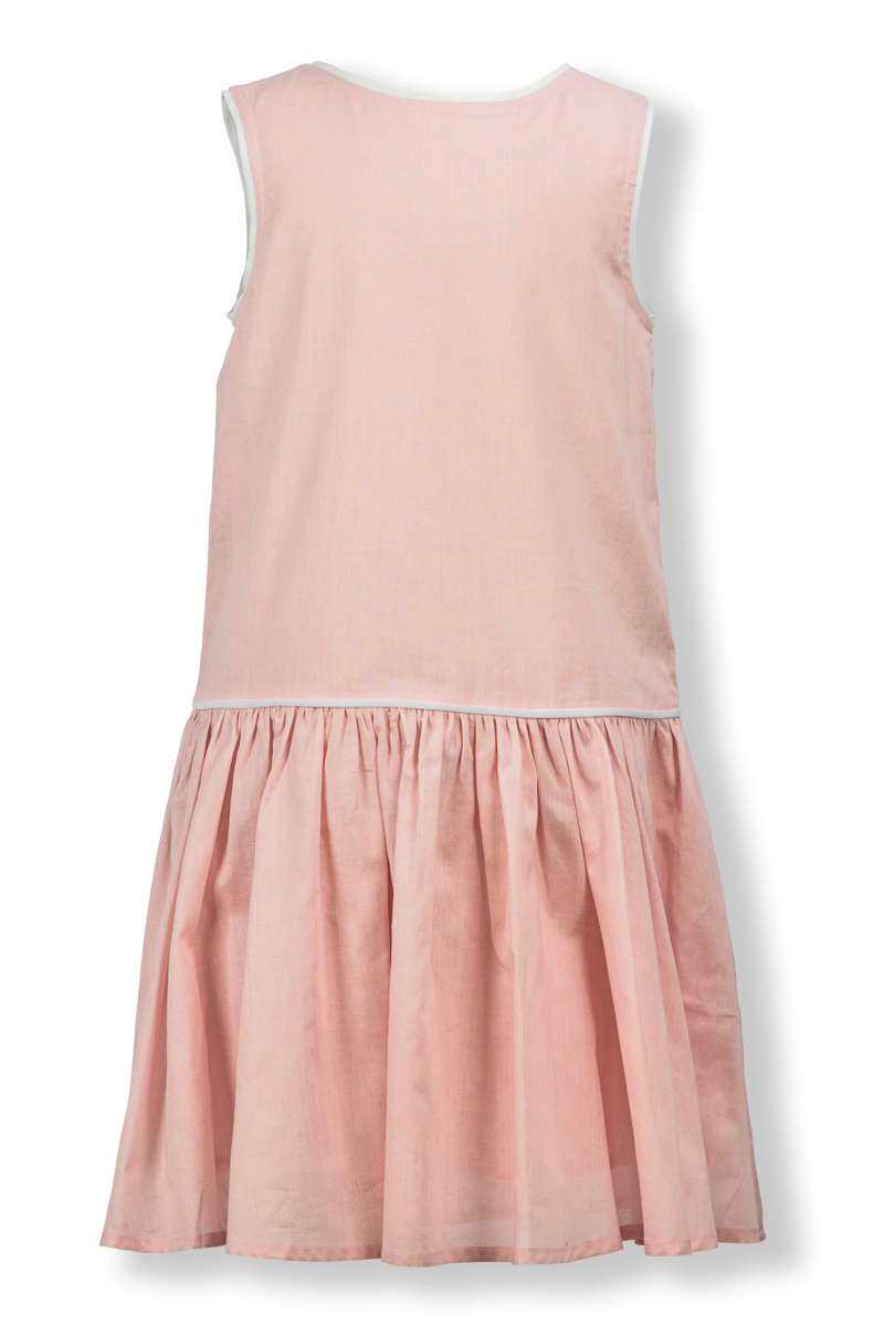 pink drop waist dress