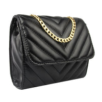 Ladies Leather Fragrant Wind Shoulder Bag Lingge Cross Body Bag with Chain